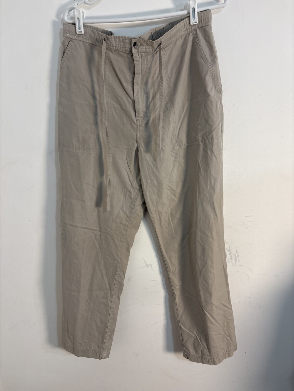 Northern Reflections High Rise Wide Leg Cotton/poly Pants Drawstring Silky Feel